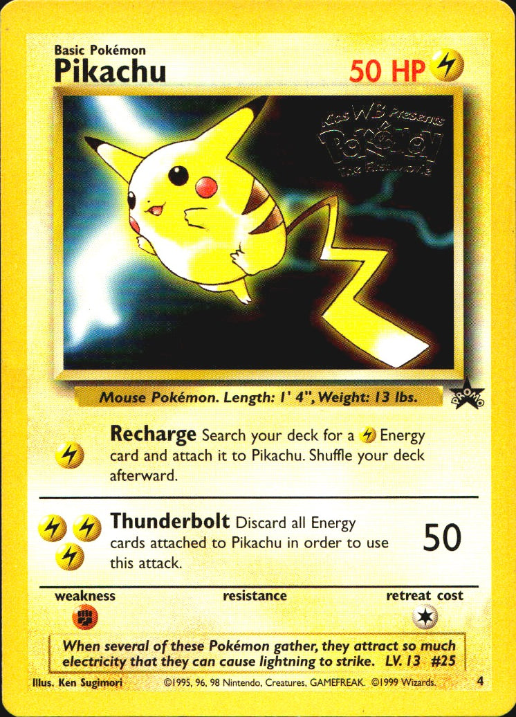 Pikachu 4 Wizards Black Star Promos Promo Pokemon Lightly Played