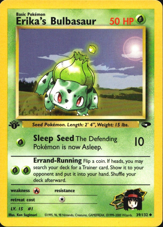 Erika's Bulbasaur 39/132 Gym Challenge Uncommon Pokemon 1st Edition Near Mint