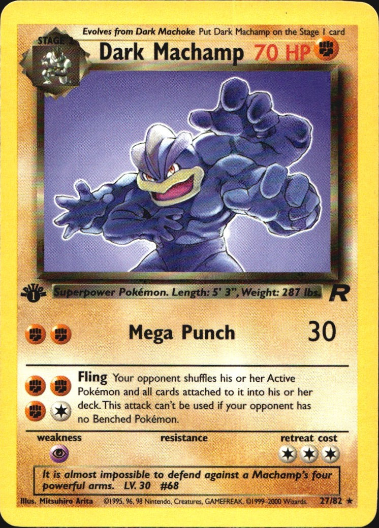 Dark Machamp 27/82 Team Rocket Rare Pokemon 1st Edition Near Mint