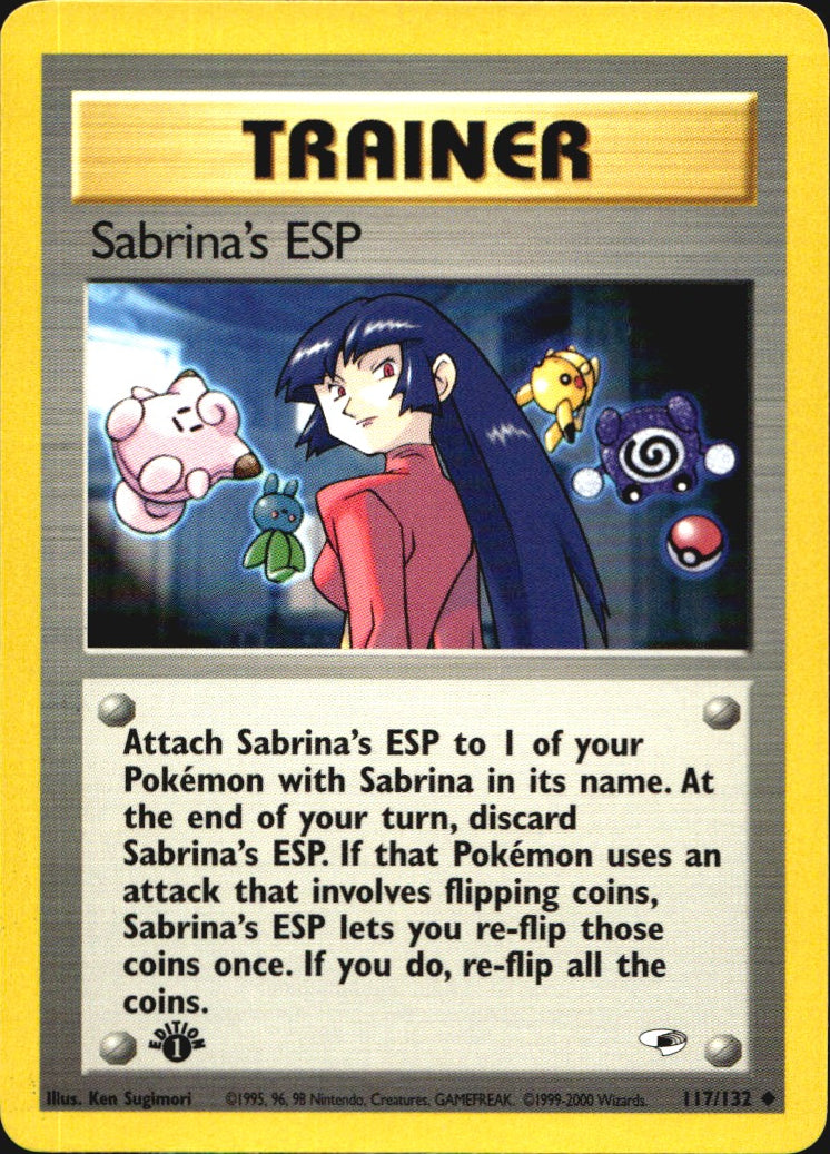 Sabrina's ESP 117/132 Uncommon Gym Heroes Pokemon 1st Edition Near Mint