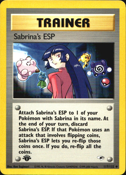 Sabrina's ESP 117/132 Uncommon Gym Heroes Pokemon 1st Edition Near Mint