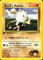 Brock's Mankey 68/132 Gym Heroes Common Pokemon 1st Edition Near Mint
