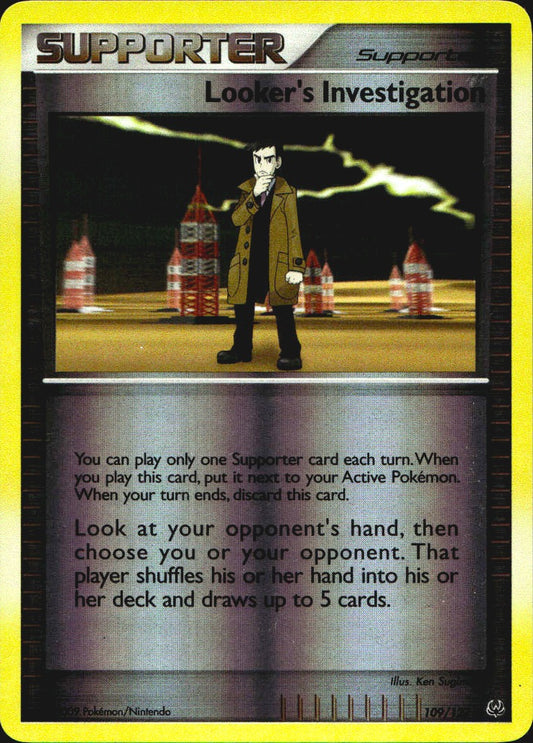 Looker's Investigation 109/127 Platinum Uncommon Pokemon Reverse Holo Near Mint
