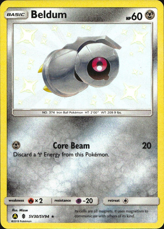 Beldum SV30/SV94 Shiny Rare Hidden Fates Shiny Vault Pokemon Near Mint