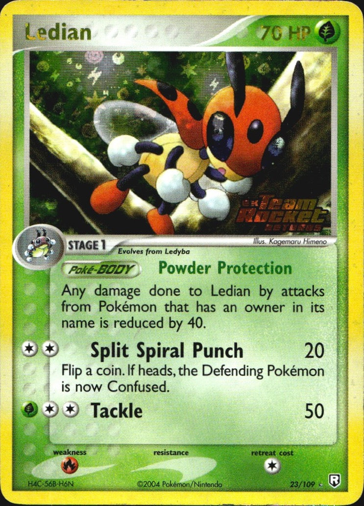 Ledian 23/109 Team Rocket Returns Rare Pokemon Reverse Holo Lightly Played