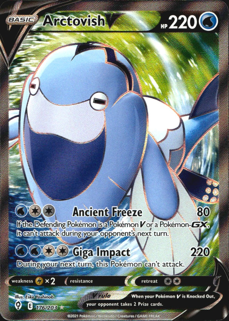 Arctovish V 176/203 Evolving Skies Ultra Rare Pokemon Holo Near Mint