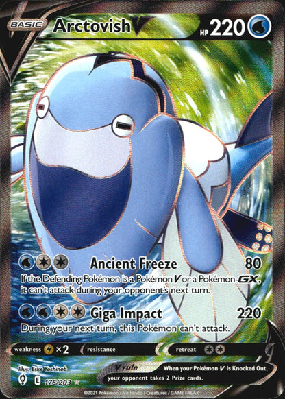 Arctovish V 176/203 Evolving Skies Ultra Rare Pokemon Holo Near Mint