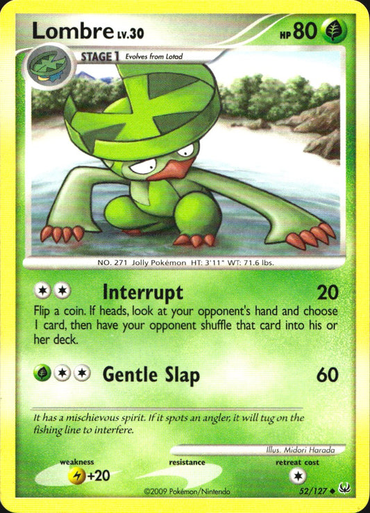 Lombre 52/127 Platinum Uncommon Pokemon Near Mint
