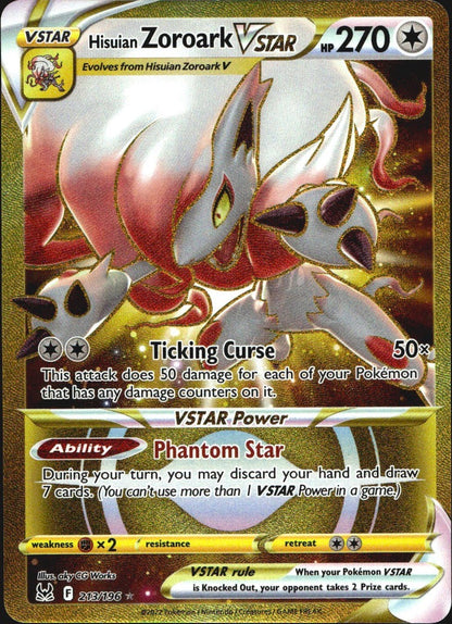 Hisuian Zoroark VSTAR 213/196 Lost Origin Secret Rare Pokemon Holo Near Mint