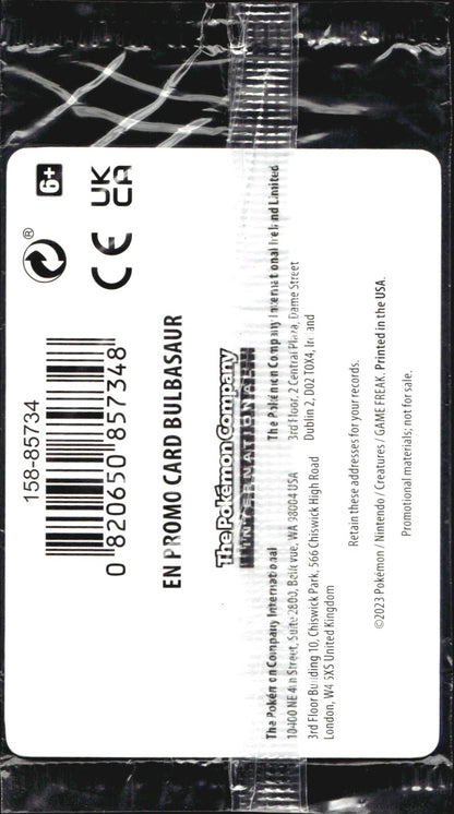 Bulbasaur 001/165 151 Stamped Sealed Promo