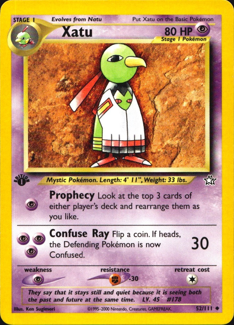 Xatu 52/111 Uncommon Neo Genesis Pokemon 1st Edition Near Mint