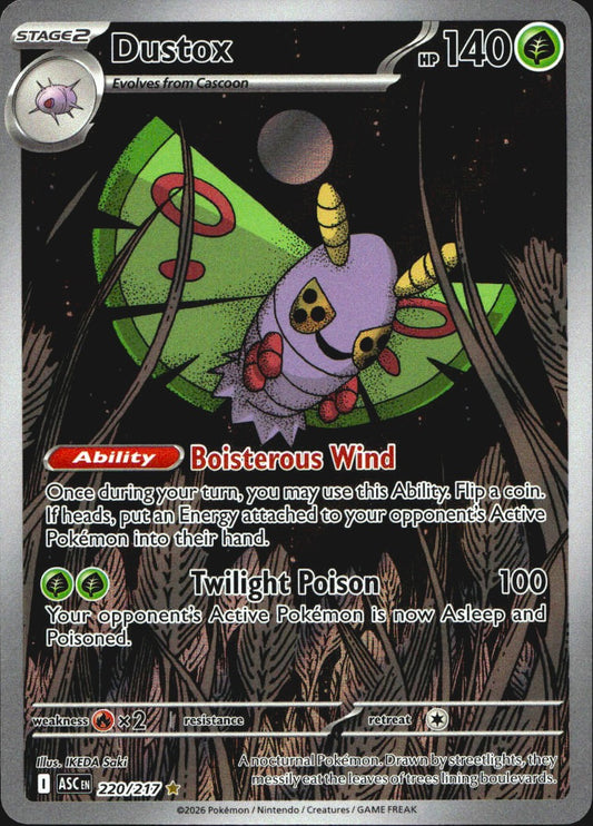 Dustox 220/217 Illustration Rare Ascended Heroes Pokemon Near Mint