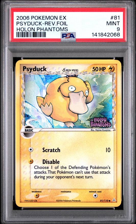 Psyduck Reverse Holo 81/110 Holon Phantoms Pokemon PSA 9