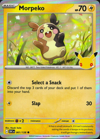 Morpeko 061/128 ME: 30th Celebration Common Pokemon Holo Near Mint