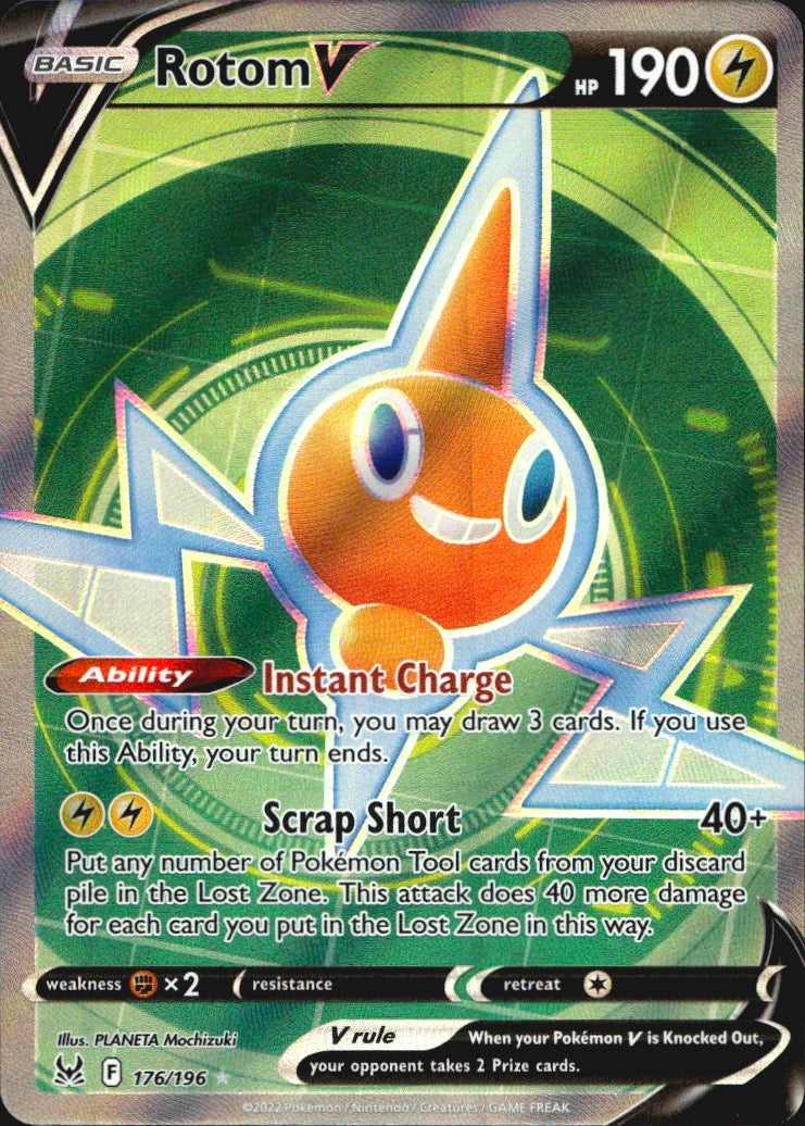 Rotom V 176/196 Lost Origin Ultra Rare Pokemon Holo Near Mint