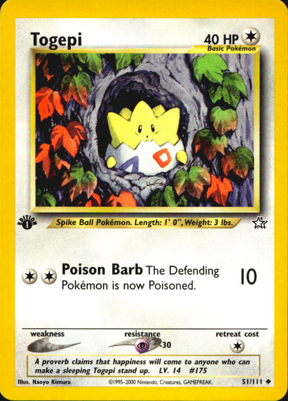 Togepi 51/111 Neo Genesis Uncommon Pokemon 1st Edition Near Mint