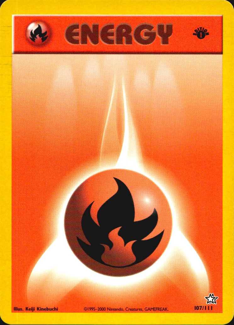 Fire Energy 107/111 Neo Genesis Pokemon 1st Edition Near Mint