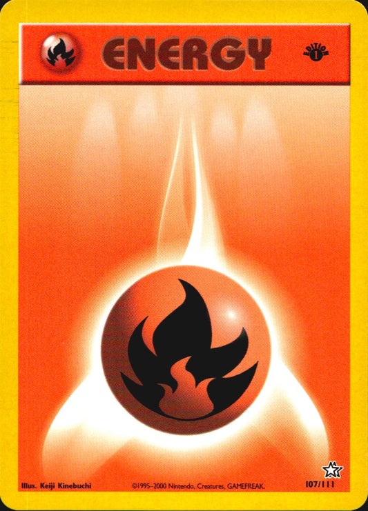 Fire Energy 107/111 Neo Genesis Pokemon 1st Edition Near Mint