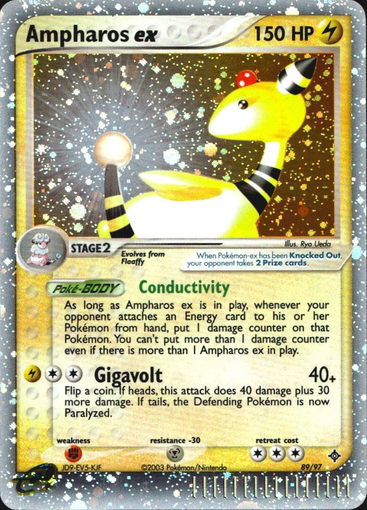 Ampharos ex 89/97 Holo EX Rare Dragon Pokemon Near Mint