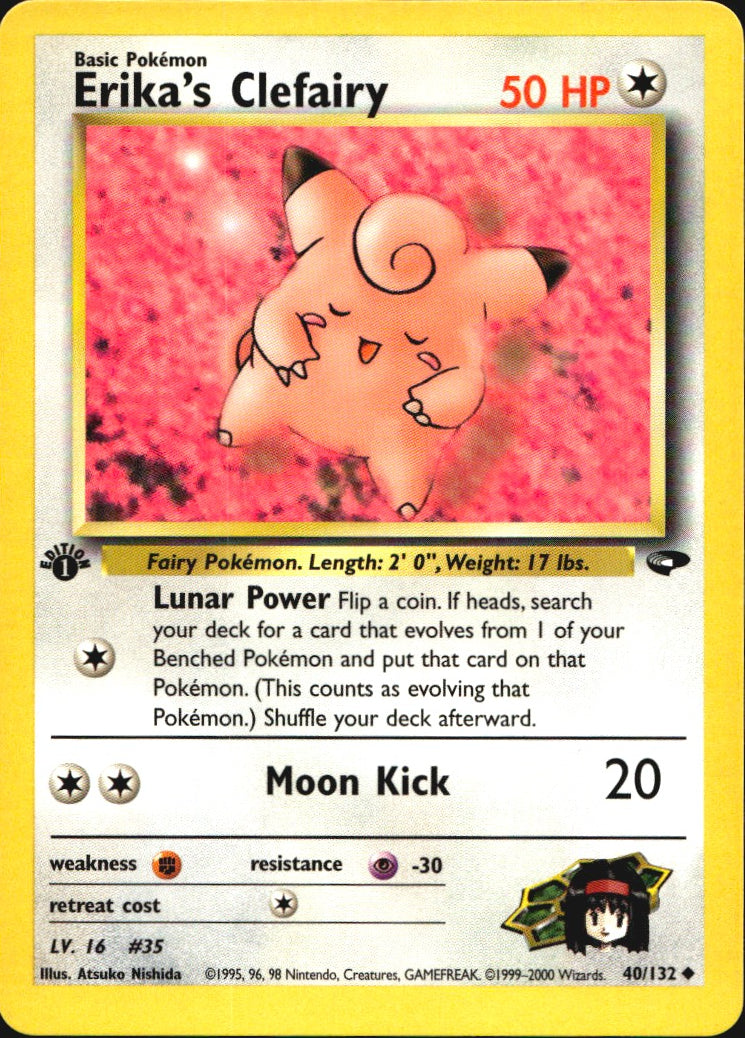 Erika's Clefairy 40/132 Gym Challenge Uncommon Pokemon 1st Edition Near Mint