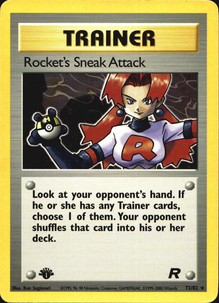 Rocket's Sneak Attack 72/82 Team Rocket Rare Pokemon 1st Edition Near Mint