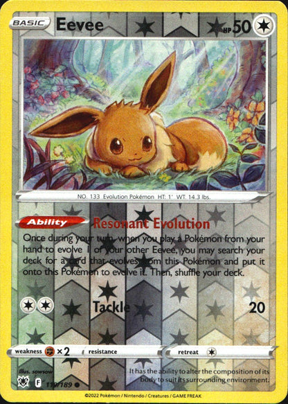 Eevee 119/189 Astral Radiance Common Pokemon Reverse Holo Near Mint