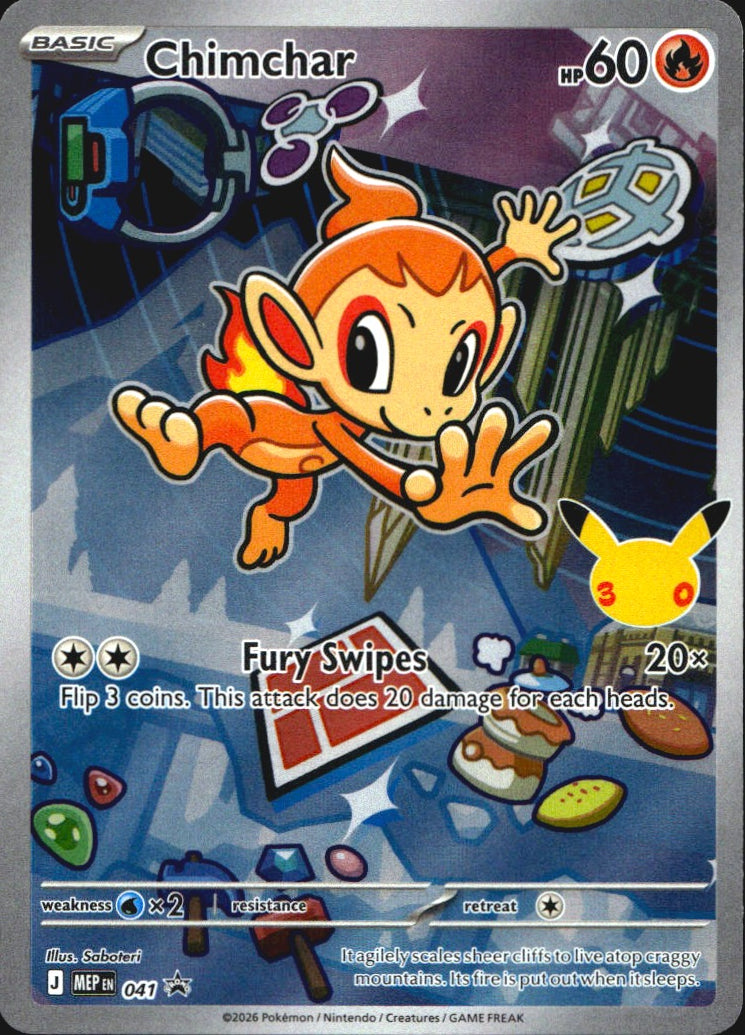 Chimchar 041 Holo Promo ME: Mega Evolution Promo Pokemon Near Mint
