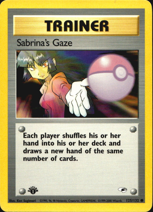 Sabrina's Gaze 125/132 Gym Heroes Common Pokemon 1st Edition Near Mint
