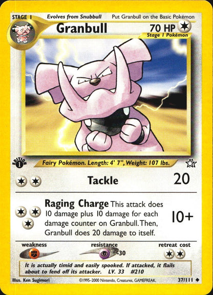 Granbull 37/111 Uncommon Neo Genesis Pokemon 1st Edition Near Mint
