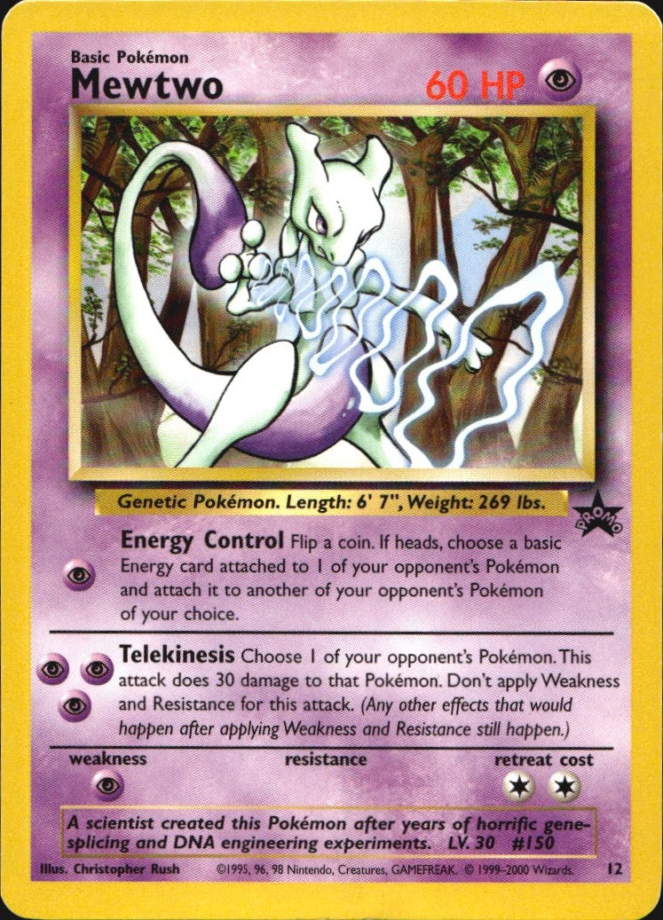 Mewtwo 12 Wizards Black Star Promos Promo Pokemon Near Mint
