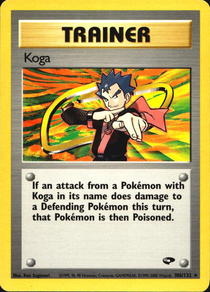 Koga 106/132 Gym Challenge Rare Pokemon 1st Edition Near Mint