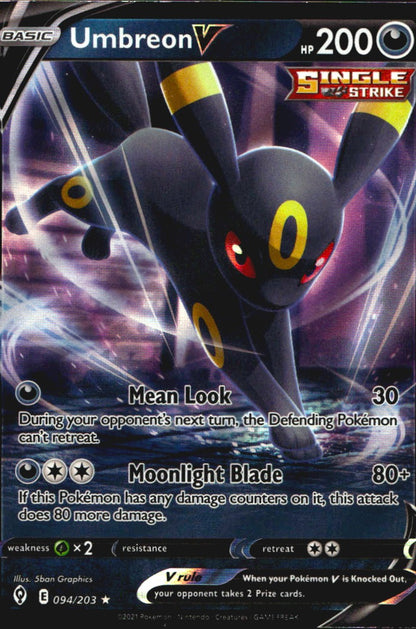 Umbreon V 094/203 Evolving Skies Holo V Rare Pokemon Near Mint