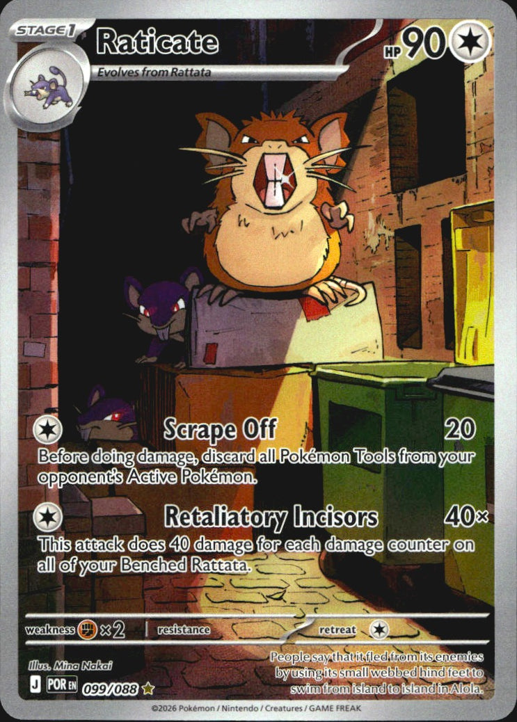 Raticate 099/088 Holo Illustration Rare Perfect Order Pokemon Near Mint