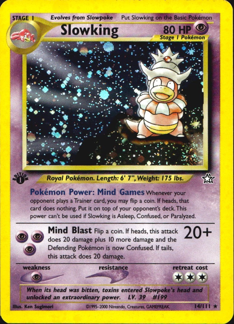 Slowking 14/111 Rare Neo Genesis Pokemon 1st Edition Holo Near Mint