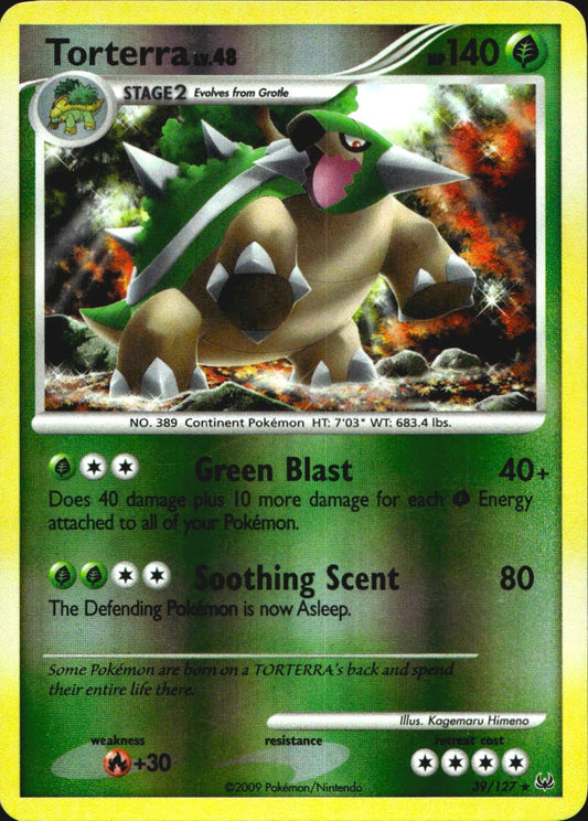Torterra 39/127 Platinum Rare Pokemon Reverse Holo Near Mint