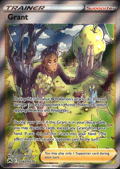 Grant GG62/GG70 Crown Zenith Galarian Gallery Ultra Rare Pokemon Holo Near Mint