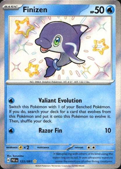 Finizen 123/091 Shiny Rare Paldean Fates Pokemon Near Mint
