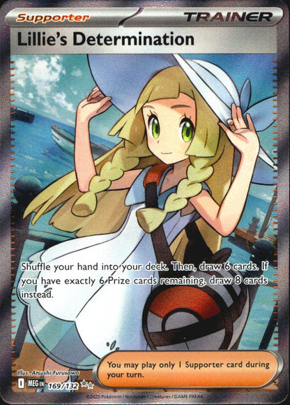 Lillie's Determination 169/132 Mega Evolution Ultra Rare Pokemon Holo Near Mint