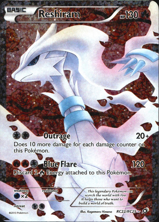 Reshiram RC22/RC25 Holo Legendary Treasures: Radiant Collection Pokemon MP