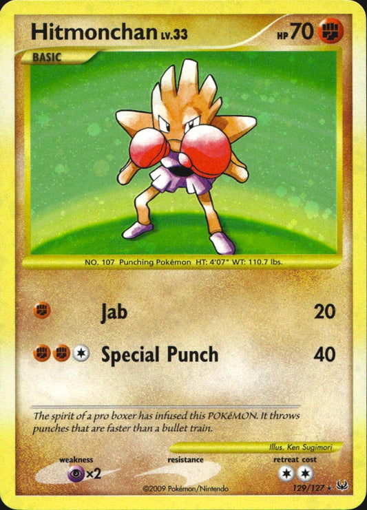 Hitmonchan 129/127 Platinum Secret Rare Pokemon Holo Near Mint