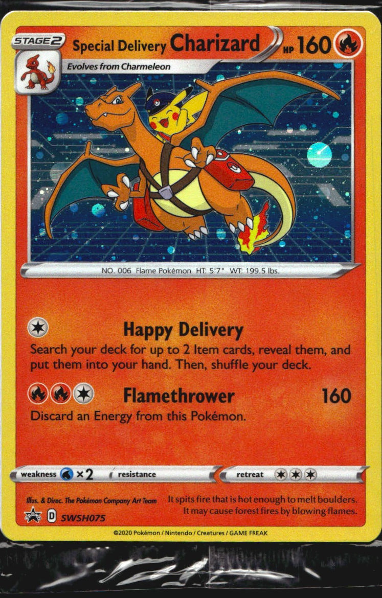 Special Delivery Charizard SWSH075 Holo Sword & Shield Promo Sealed promo