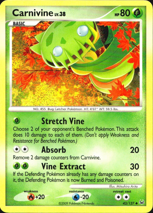 Carnivine 43/127 Platinum Uncommon Pokemon Near Mint