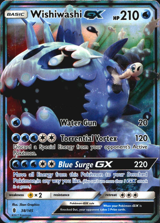 Wishiwashi GX 38/145 Guardians Rising Holo Ultra Rare Pokemon Near Mint