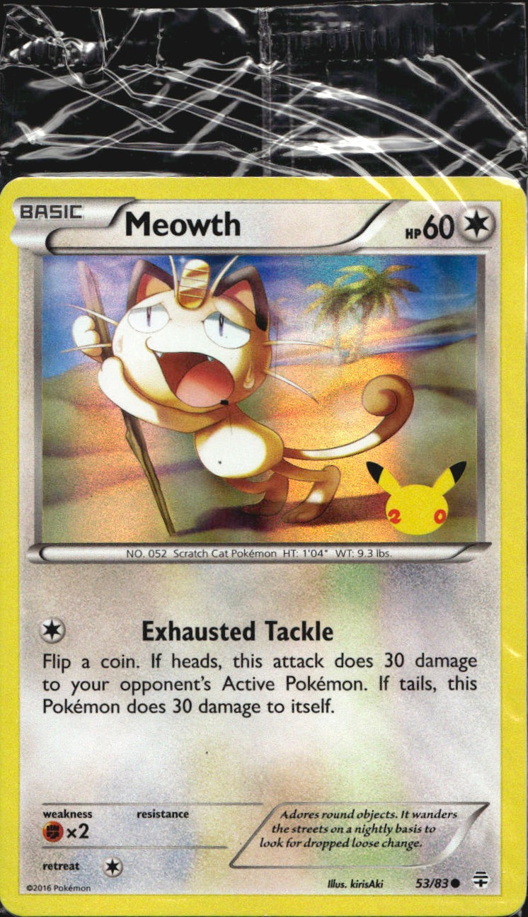 Meowth 53/83 20th Anniversary GAME Exclusive Sealed Promo