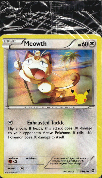 Meowth 53/83 20th Anniversary GAME Exclusive Sealed Promo