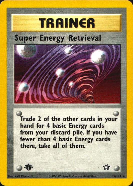 Super Energy Retrieval 89/111 Rare Neo Genesis Pokemon 1st Edition Near Mint