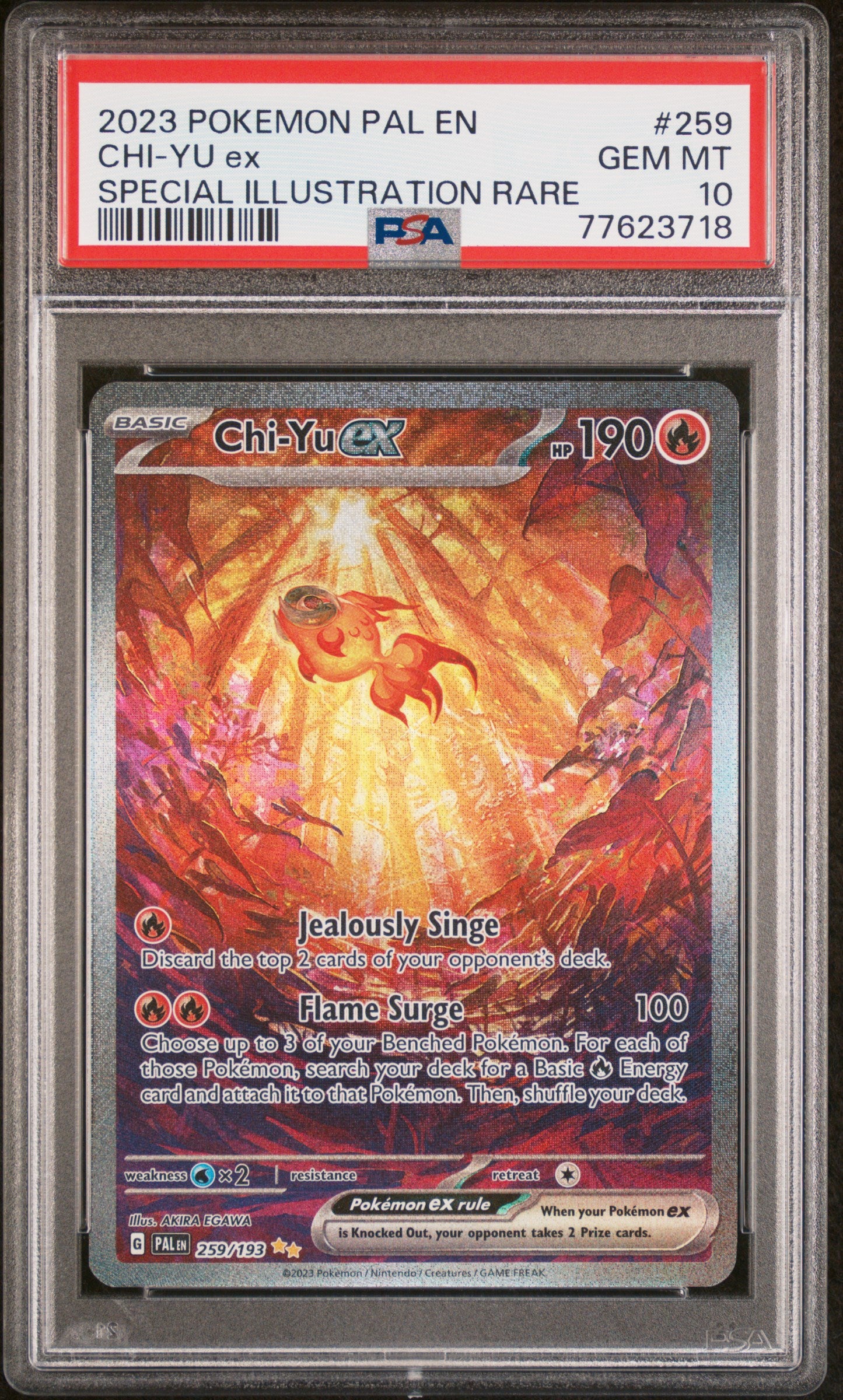 Chi-yu EX 259/193 Special Illustration Rare Pal En-paldea Evolved Pokemon PSA 10