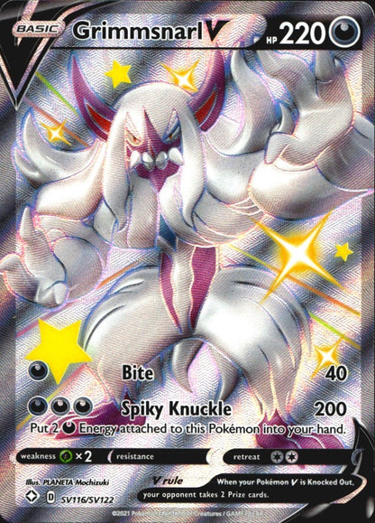 Grimmsnarl V SV116/SV122 Shining Fates Shiny Vault Holo V Rare Pokemon Near Mint