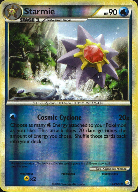 Starmie 53/123 HeartGold & SoulSilver Uncommon Pokemon Reverse Holo Near Mint