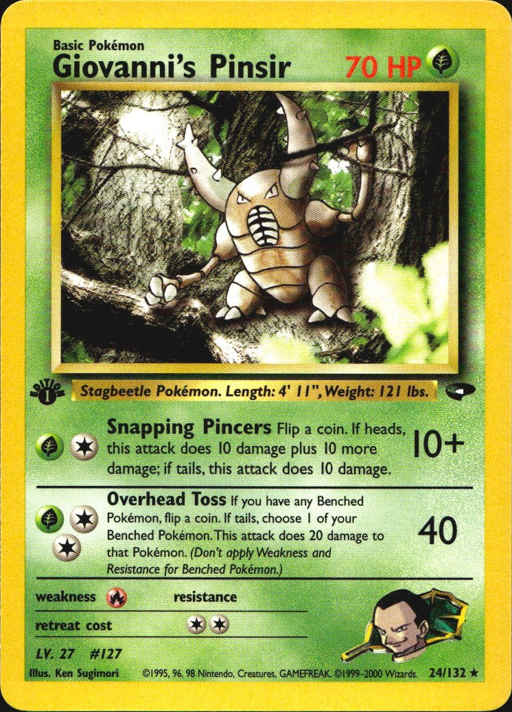 Giovanni's Pinsir 24/132 Gym Challenge Rare Pokemon 1st Edition Near Mint